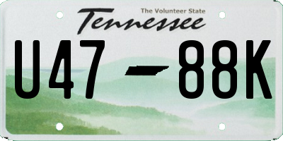 TN license plate U4788K