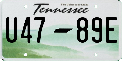 TN license plate U4789E