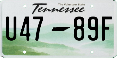 TN license plate U4789F