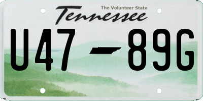 TN license plate U4789G