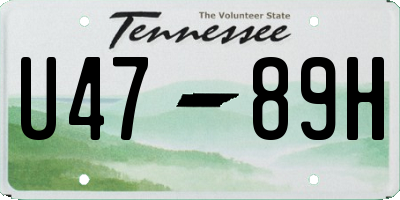 TN license plate U4789H