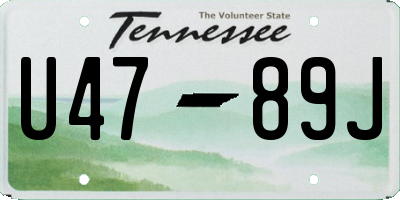 TN license plate U4789J