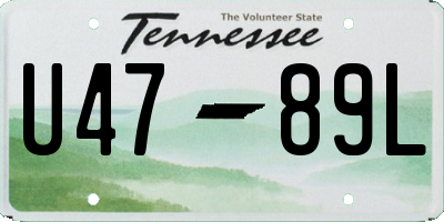 TN license plate U4789L