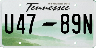 TN license plate U4789N