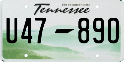 TN license plate U4789O