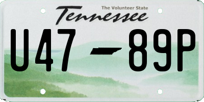 TN license plate U4789P