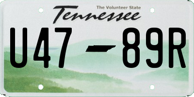 TN license plate U4789R