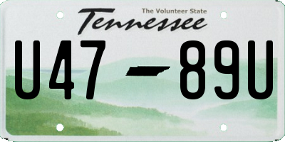 TN license plate U4789U