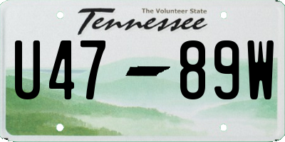 TN license plate U4789W