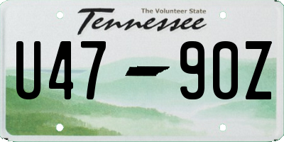 TN license plate U4790Z
