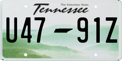TN license plate U4791Z