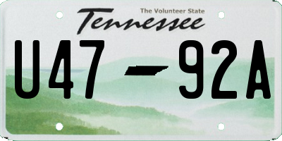TN license plate U4792A