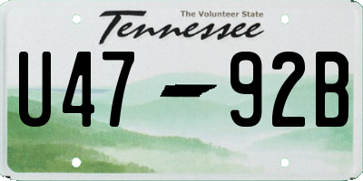 TN license plate U4792B