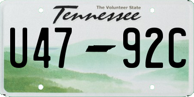 TN license plate U4792C