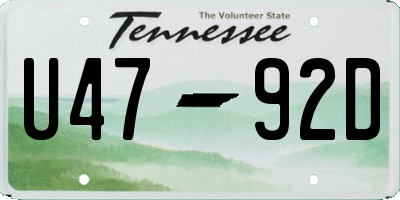 TN license plate U4792D