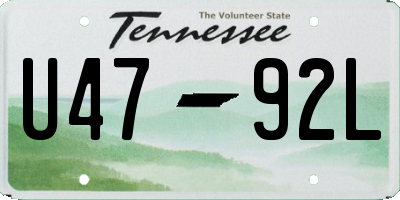 TN license plate U4792L