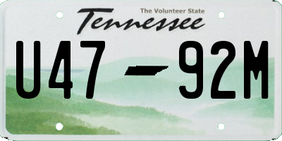 TN license plate U4792M