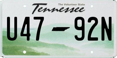 TN license plate U4792N