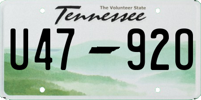 TN license plate U4792O