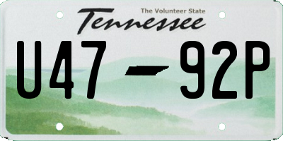 TN license plate U4792P