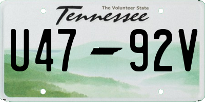 TN license plate U4792V