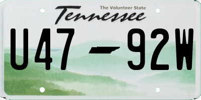 TN license plate U4792W