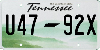 TN license plate U4792X