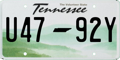 TN license plate U4792Y