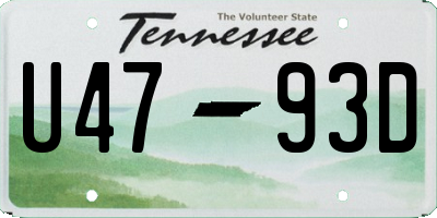TN license plate U4793D