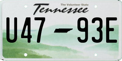 TN license plate U4793E