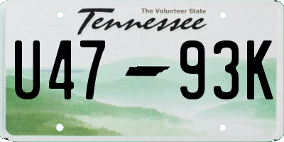 TN license plate U4793K
