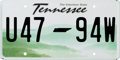 TN license plate U4794W