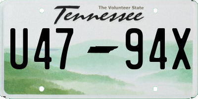 TN license plate U4794X