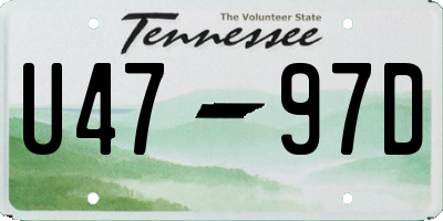 TN license plate U4797D