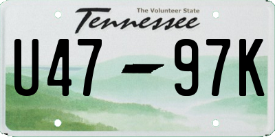 TN license plate U4797K