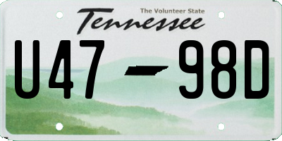 TN license plate U4798D