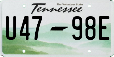 TN license plate U4798E