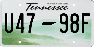 TN license plate U4798F