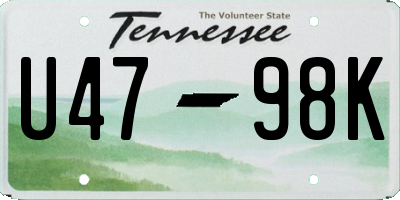 TN license plate U4798K