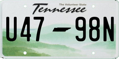 TN license plate U4798N