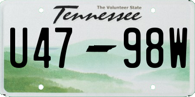 TN license plate U4798W