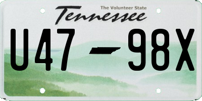 TN license plate U4798X