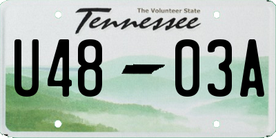 TN license plate U4803A
