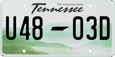 TN license plate U4803D
