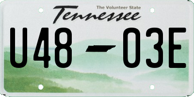 TN license plate U4803E