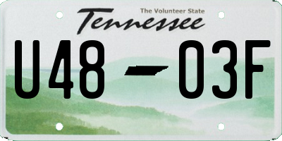 TN license plate U4803F