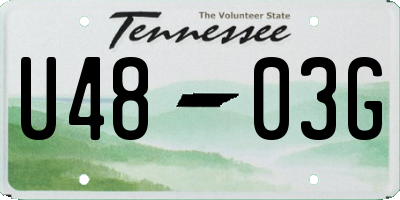 TN license plate U4803G