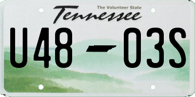 TN license plate U4803S