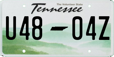 TN license plate U4804Z
