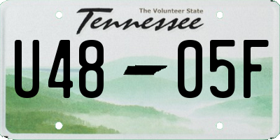TN license plate U4805F
